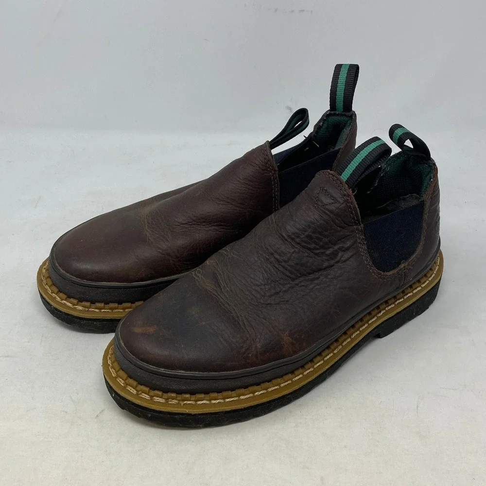 Georgia Boot Giant Romeo Brown Leather Slip On Work Shoes GR262 Mens 6.5 M